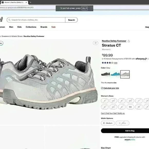 Nautilus Safety Footwear N1082 Stratus CT Women's Work Shoes BRAND NEW Save $50 - Picture 2 of 10